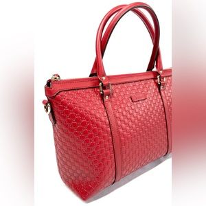 Gucci Guccissima Red Leather Dome Purse